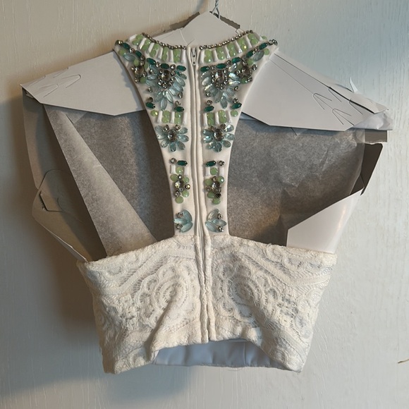 Tiffany Designs, Size 0, 2 Piece White and Mint Green Formal - Picture 3 of 8